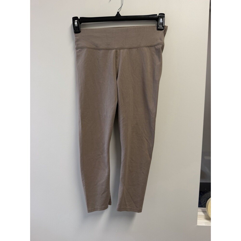 Pact Women’s S Beige Solid Ankle Leggings Mid Rise Stretch Yoga 19” Inseam
